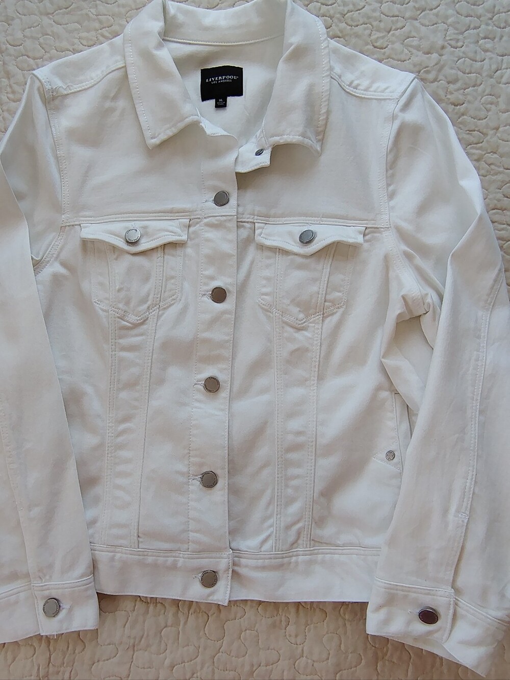 Liverpool White Denim Jacket for Women Size XL.